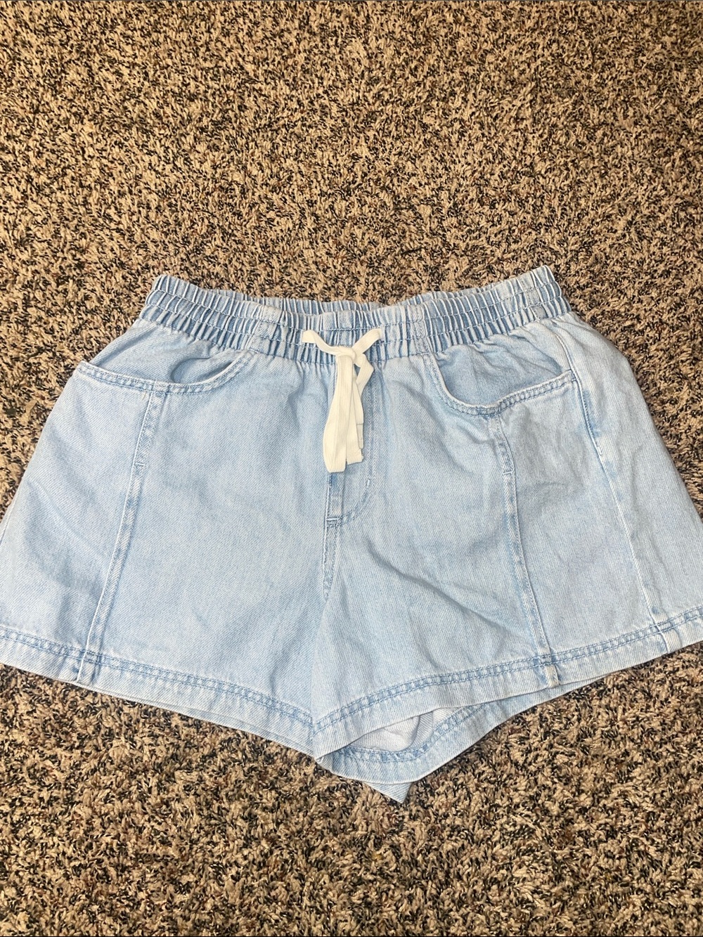Universal Thread Light Blue Denim Drawstring Shorts Size M | NWOT